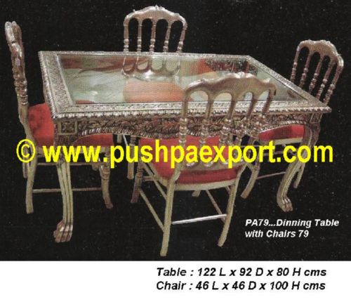 Silver Dinning Table (4pc Chair Set)